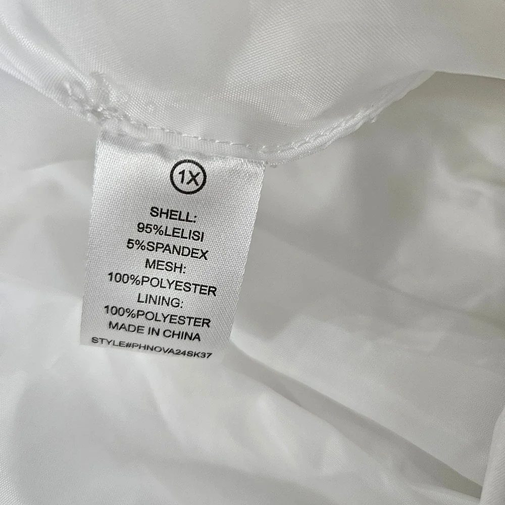 New Fashion Nova Womens White Bubble Mini Skirt Elastic Drawstring Waist‎ 1X